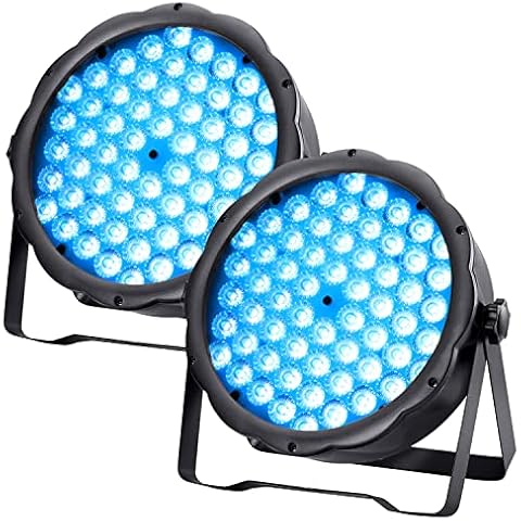 BETOPPER DJ Par Lights, 54x1.5W LED Par Lights RGB DJ Lights DMX Stage Lights Sound Activated Mini Wash Lights for Party Wedding Disco Club Camping Dancing DJ Shows Festival (2) Cover