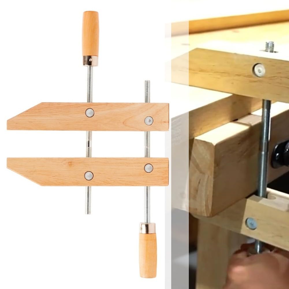 Morsetto regolabile a vite in legno con manici in legno duro rinforzato da ghiere in acciaio per una pressione di serraggio costante e confortevole (30,5 cm)