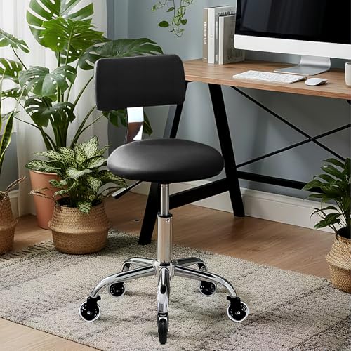 Rolling Stool Chair with Wheels, Height Adjustable...