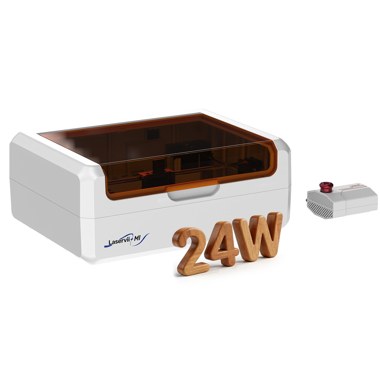 Macchina per incisione laser Twotrees Laservii M1s da 24W, Classe 1, completamente chiusa, con sistema di aspirazione, alta velocità di 36000 mm/min per legno e acrilico, area di lavoro 305x203 mm