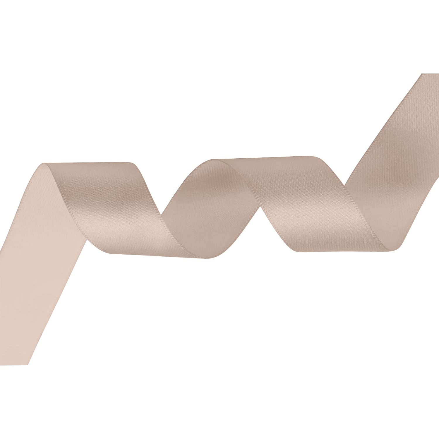 WedDecor Taupe Ribbon for Gift Wrapping, 40mm x 25 Metres Double-Sided Satin Polyester Ribbon Roll for Wedding, Christmas, Hair Bow, Crafting, Sewing, Birthday Cake Decoration