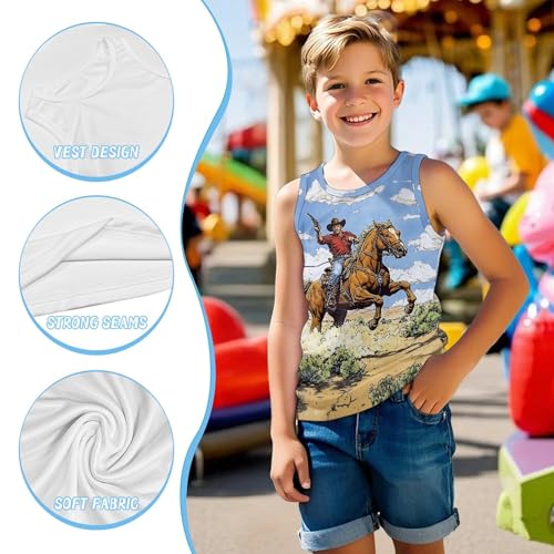 Tank Top for Boys Casual Soft Breathable Crewneck Athletic Tank Tops Kids Summer Workout Sleeveless Shirt 6