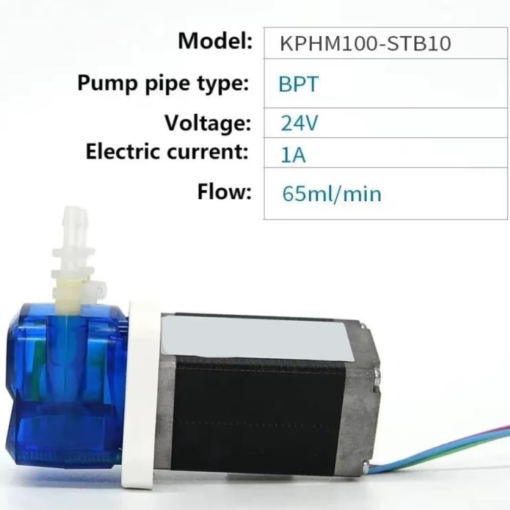 Bomba peristáltica 12 V silenciosa bomba dosificadora para acuario de laboratorio – 70 ml/min caudal manguera de 3 mm (STB10-24V)