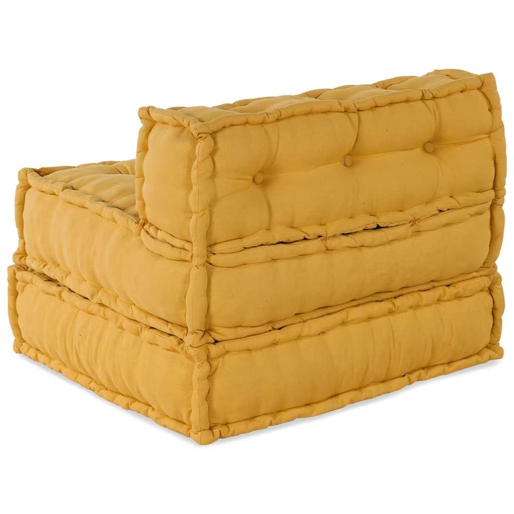 SYDE Sofá Modular Amarillo 70x70x54 | Relleno de espuma, funda de algodón, diseño versátil, ideal para sala, cine en casa o porche