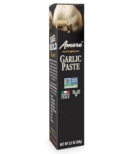 Amore Pasta de ajo italiana totalmente natural tubos de 32 onzas paquete de 2