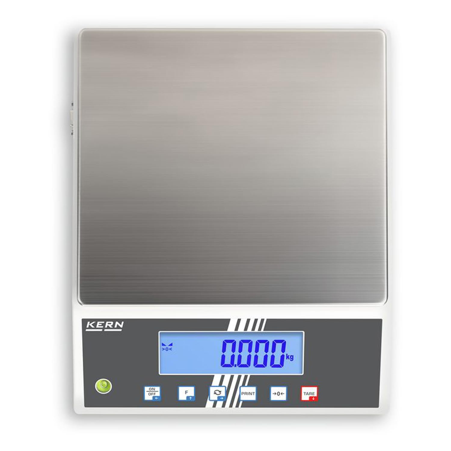 KERN Báscula de mesa con indicador secundario en la parte trasera, 30 kg de peso, precisión de 1 g