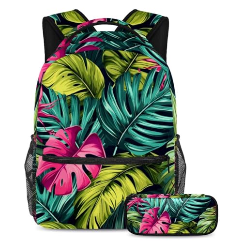 Sac à dos motif feuilles de palmier parfait pour la rentrée scolaire des ados