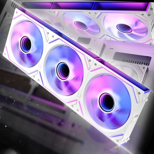 Image of AsiaHorse Dawn Pro 120mm Case Fan, ARGB PWM 1850RPM / 68CFM Airflow, Forward & Reverse Blade Design, Low Noise, Precision HDB Bearings High Performance Unit PC Fan Modular Daisy Chain