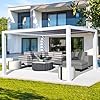 Domioutdoorlivinglouveredpergola12x16ftaluminumoutdoorpergolawith2independentlyadjustablelouverrooffullaluminumstructurewhite  Urban Country Home Decor Domi outdoor living louvered pergola 12x16ft aluminum outdoor pergola with 2 independently adjustable louver roof full aluminum structure white  urban country home decor