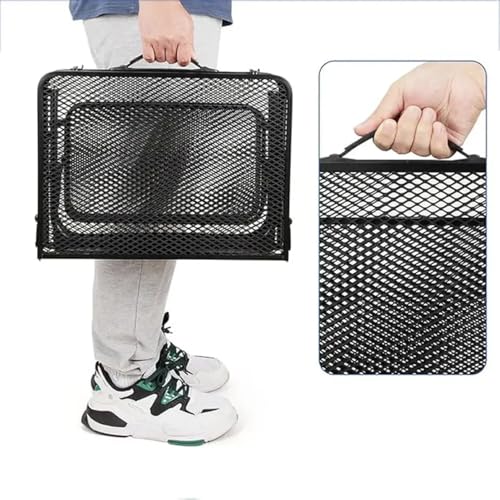 Image of Adjustable Height Folding Camping Table, Portable Metal Mesh Outdoor Picnic Table, Lightweight 2-in-1 Lifting Campfire Grill Table & Food Prep Station for BBQ, Beach, Tailgating & Cookout