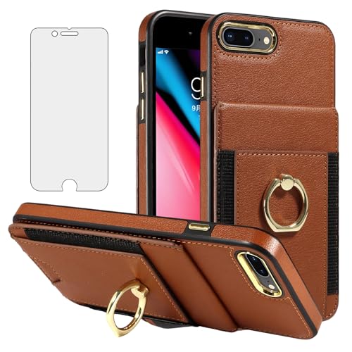 Étui portefeuille iPhone 7 Plus en cuir pour voyager léger sans sac encombrant
