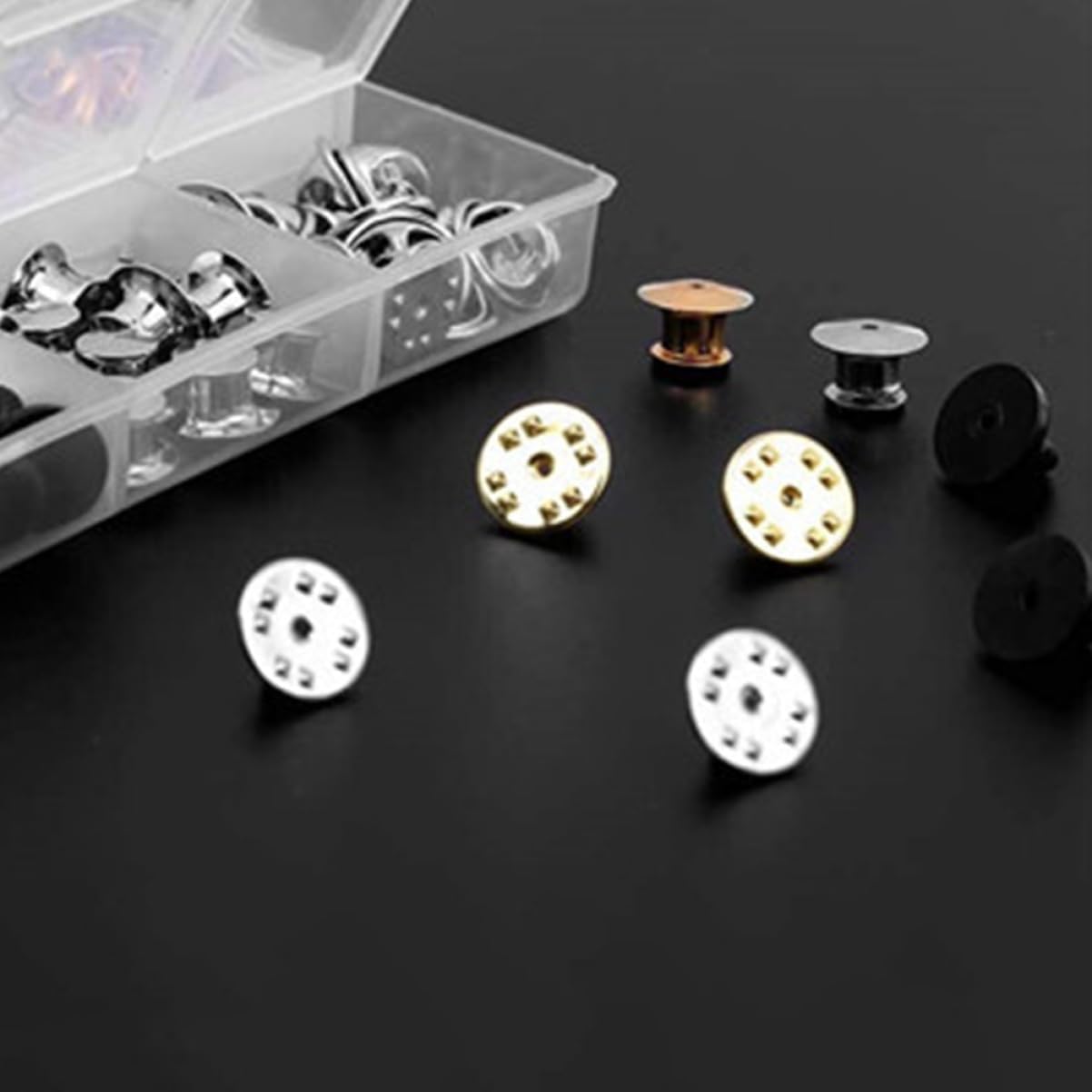 Metal Pin Backs for Tie Pins and Tack, 84 Units Container