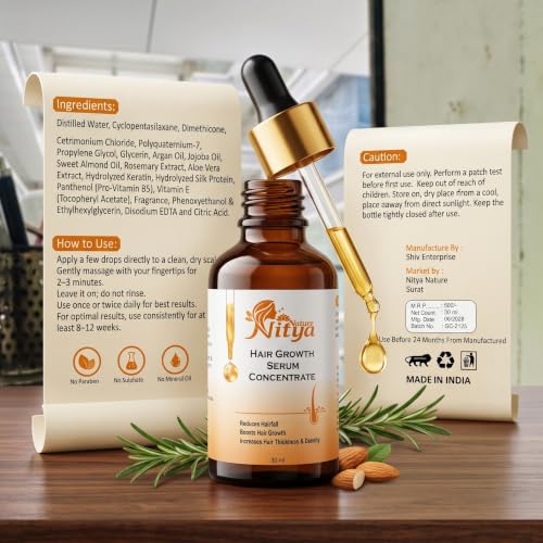 Image of Hair Growth Serum, 30ml, Liquid Herbal Hair Serum with Natural Fragrance for All Hair Types, Lightweight Scalp and Hair Application Formula for Home, Salon and Travel Use