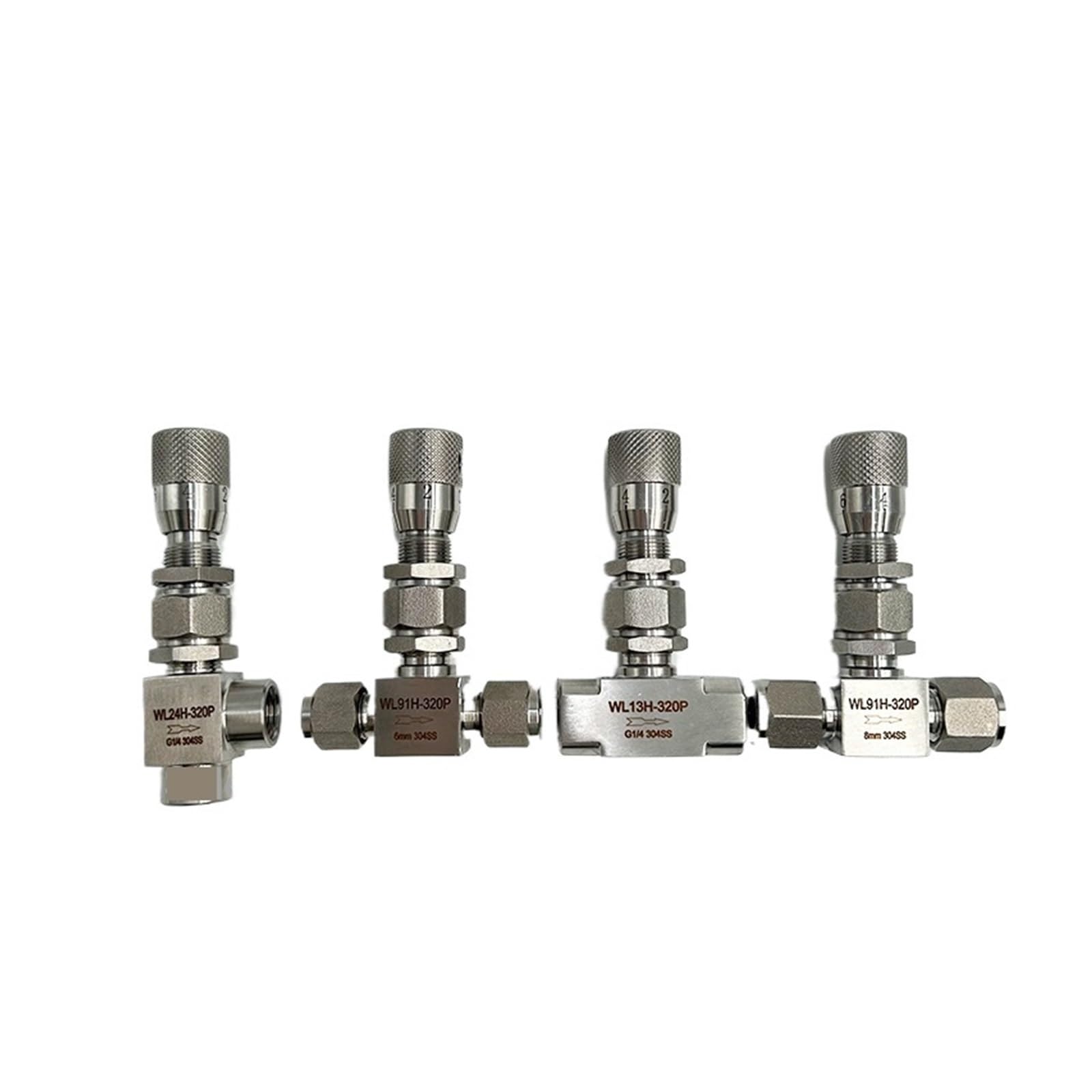 MXXDMOPD 1pcs WL24H-320P WL14H-320P Stainless Steel Ferrule Type Trace Regulating Sampling Flow Needle(NPT1-8)