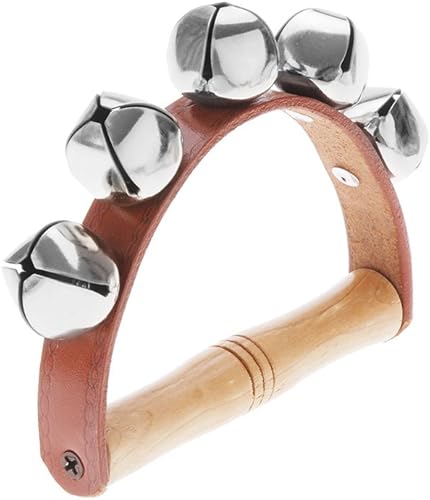 Andoer Tambourine Handbell Instrumento Musical Educativo Temprano Ritmo Beats Sacudiendo Pequeño Cascabel Herramienta
