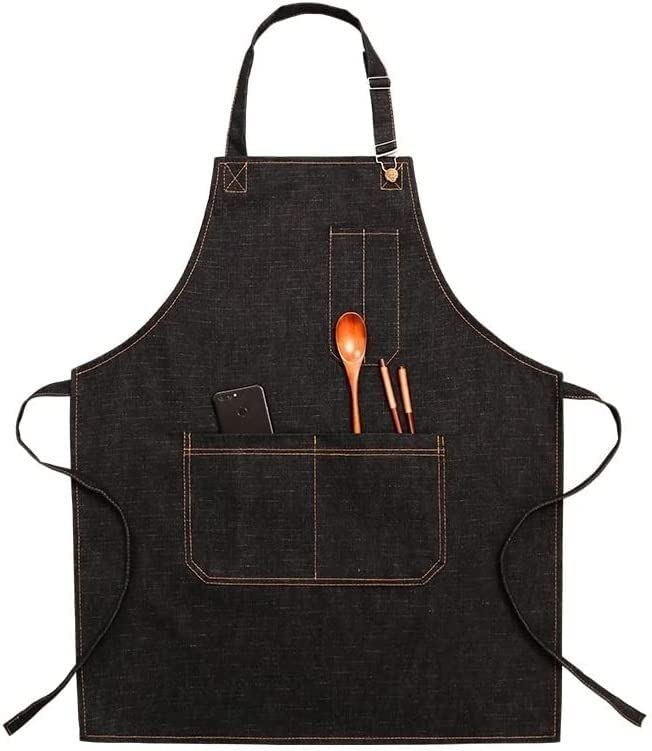 Tablier de Travail, Tablier de Soudure Tablier Cowboy Hommes Femmes Restaurant Fleur Travail Barista Lait Café Barber Shop Chef Beauté Ongles Studios Uniforme (Color : C)