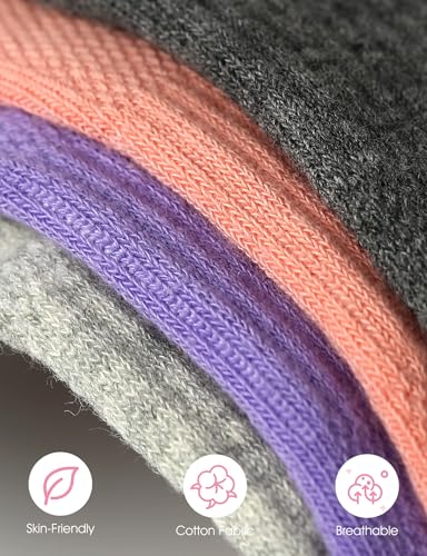 Image of AURUZA Grip Socks for Women Men Pilates Grip Socks Non Slip Yoga Sock with Grips for Barre Barefoot Hospital Grippy Sock