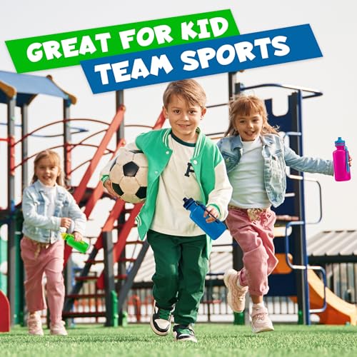 Bulk Kids Water Bottles For School - Pack Of 12 18 Oz 7.5 Inch Bpa-free Plastic Kids Water Bottle With Straw Pop-up Tops & Handles For Sports Teams Student Gifts Birthday Party Favors Loot Bag Fillers - Image 3