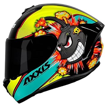 Capacete Axxis Draken Bomb Preto Amarelo - S/p (55/56)