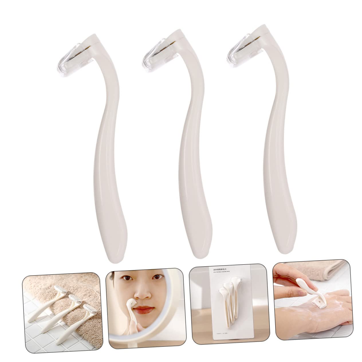 BELLIFFY Hair Trimmer Set 3pc Hair Razor Bikini Line Shaver Multi-use Portable Plastic and Stainless Steel