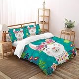 SOJFGSNAJ Weiße Alpaka Bettdeckenbezug Damen Kinder Mädchen...