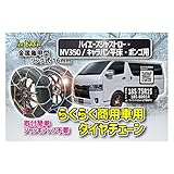 エマーソン(Emerson) アイスバーン ハイエースジャストロー・NV350キャラバン平床・ボンゴ専用らくらくタイヤチェーン 商用車用 横滑りにも強い金属亀甲型 リング式16mm 【適合:185/80R14 185R14 185/75R15】 締め付け時に緩みにくいスライドギア仕様 ジャッキアップ不要の簡単取付タイプ 16㎜リング採用 IB-115N