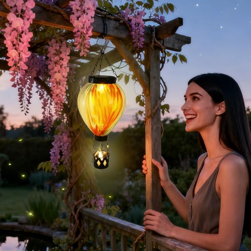 Éclairage solaire montgolfière pour baliser allée et terrasse