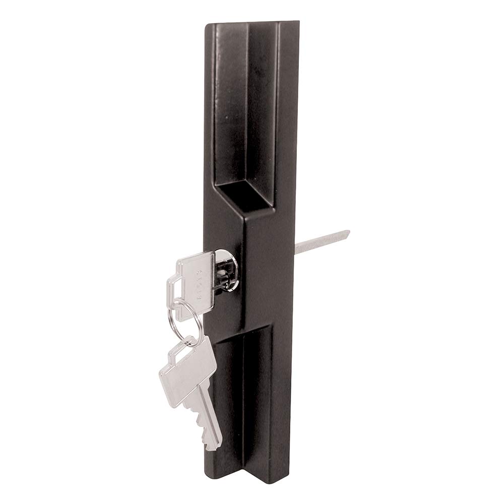 Prime-Line C 1139 Sliding Door Outside Pull, with Key, Black
