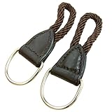 Intrepid International D Ring Savers - Secure and Durable English Bridle Leather Pairs in Havana Brown for Saddles, Breastplates, and Bridles - Equestrian Safety and Gear Protection