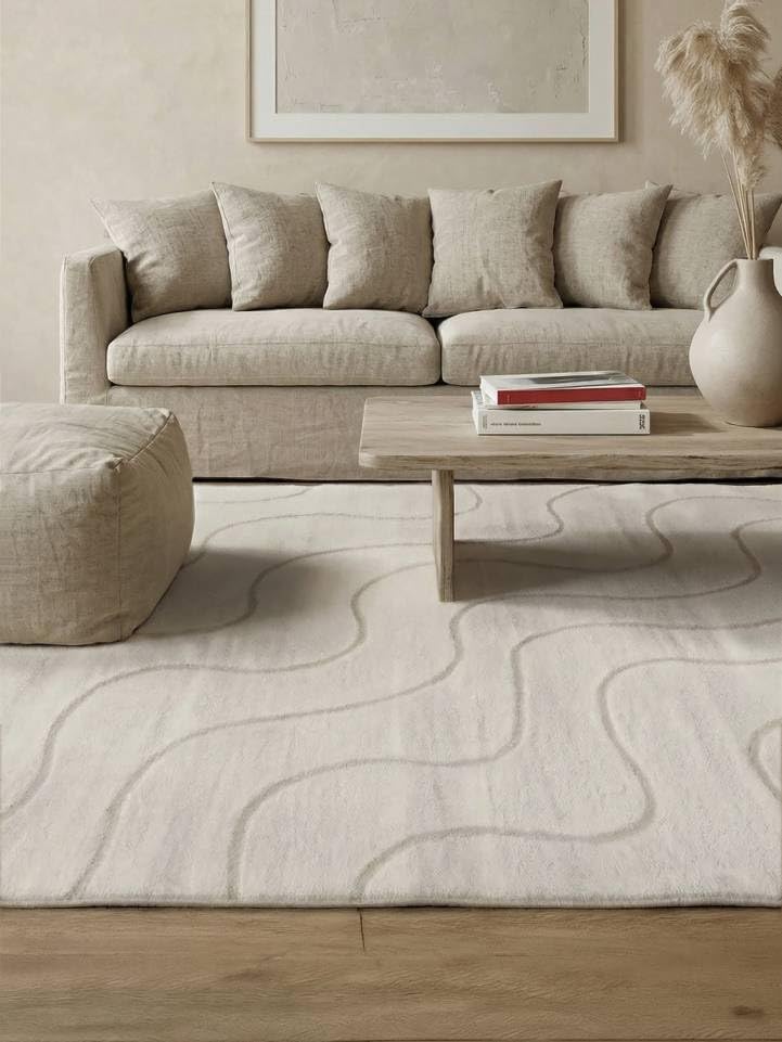 RugVista Whisper, Tapis, Modernes, 200 x 300 cm, Rectangulaire, Poil Moyen, Nettoyage à Sec Seulement, Blanc