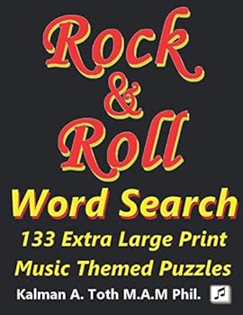 Paperback Rock & Roll Word Search: 133 Extra Large Print Music Themed Puzzles Book