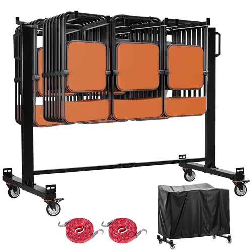 Chariot porte-chaises pliant en acier pour aménager rapidement vos salles de fête