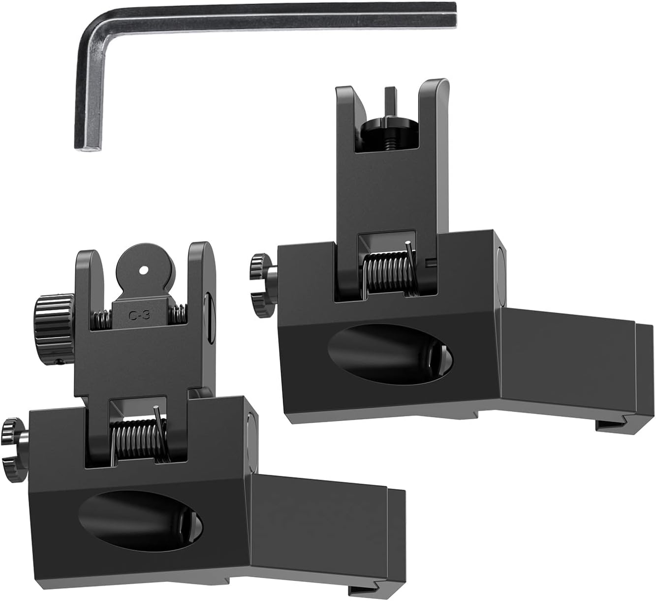 OTW Flip Up Sight 45 Degree Offset Rapid Transition Front and Backup Rear Sight Iron Sight Picatinny Accessories