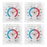 4-Pack Outdoor Window Thermometer, Self-Adhesive Outside Thermometer for Window & Door, Weatherproof Outdoor Thermometers with Accurate Temperature Reading