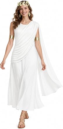 HOMELEX Womens Greek Goddess Toga Costume, Roman Dress