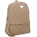 Copi Women's Simple Design Fashion Quilted Casual Backpacks Beige