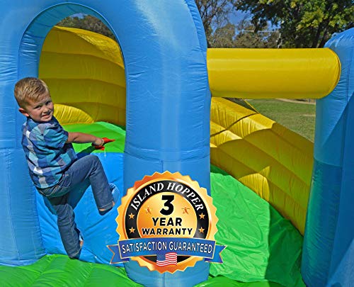 image for Island Hopper Curved Double Slide Recreational Kids Bounce House with 