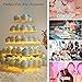 Sumerflos Acrylic Cupcake Stand with LED Light - 5 Tier Square Clear Dessert Tree Tower - Wedding, Party, and Baby Shower Cake Pastry Display Holder (Warm)