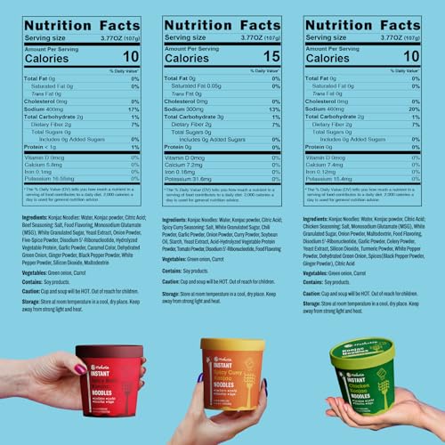 Image of Hethstia Konjac Noodle, 6-Pack Pre-cooked Low Carb Shirataki Pho Soup Variety Flavor (Chicken, Spicy Curry, Spicy Beef)- Low-Calorie, Sugar-Free, Vegan, Gluten-Free, 34.32oz Keto-Friendly Asian Meal