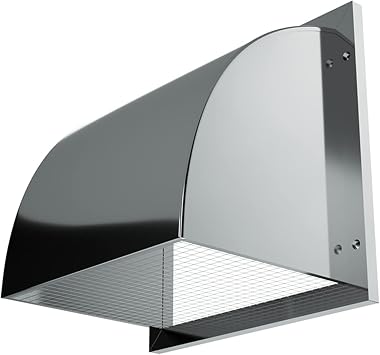Wall-Mountable Square Vent, 304 Stainless Steel Exterior Wall Windscreen Kitchen Vent Hood Range Hood Air Outlet Exhaust Rain Cover 30x30cm/11.8x11.8in