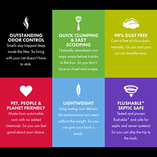 WORLD'S BEST CAT LITTER Multiple Cat Unscented, 15Pounds Natural