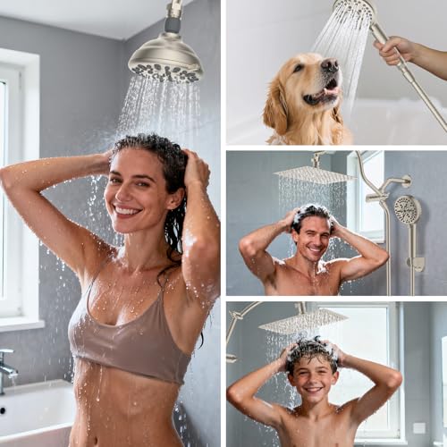 Hibbent All Metal 2 Pack Shower Head Flow Control Valve, G1/2 Brass Shut-off Valve with Metal Handle Lever, Shut OFF Water Flow Control Regulator for Handheld Shower, or Bidet Sprayer, Brushed Nickel - image 9