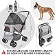 Haustier-Kinderwagen – Hunde-Kinderwagen für mittelgroße Hunde und Katzen mit wendbarem Griff, leicht zu gehender Hunde-Kinderwagen um 360 Grad drehbar, für kleine Hunde mit Netzfenster (Hellgrau)