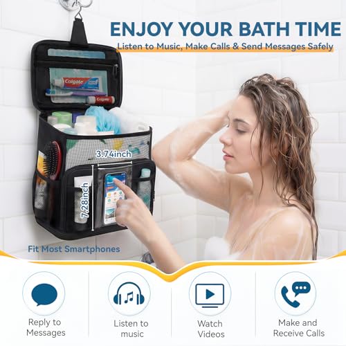 Shower-Caddy-Portable-for-College-Dorm-Hanging-Travel-Toiletry-Bag-with-Phone-Pocket-Waterproof-Bottom-CoverQuick-Dry-Mesh-Shower-BagDorm-Room-Essentials-for-Guys-GirlsCruise-Essentials-2026