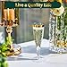 FOCUSLINE 100 Pack Plastic Champagne Flutes, 4.5 Oz Gold Rim Plastic Champagne Glasses, Disposable Clear Toasting Glasses Recyclable Champagne Cups for Wedding Party