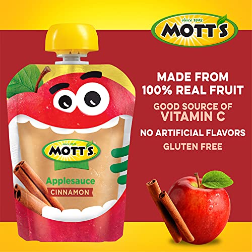 Mott's Cinnamon Applesauce, 3.2 Oz Clear Pouches (Pack Of 48) #TOP4