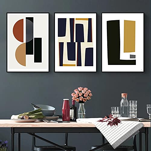 Salon Décor À La Maison Toile Abstraite Géométrique Scandinave 3pcs