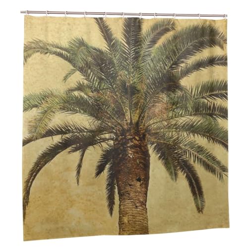 Rideau de douche imperméable tropical imprimé palmier pour décoration maison - 2