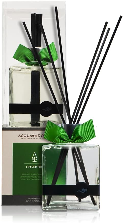Fraser Fir Reed Oil Diffuser 8.45 FL OZ (250ml) Contain Essential Oils. Frasier Fir Christmas Scent Handcrafted Made in Brazil