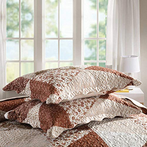 Honeilife Quilt Set King Size - 3 Piece Microfiber Quilts Reversible Bedspreads Patchwork Coverlets Floral Bedding Set All Season Quilts With Triangle And Floral Print Pattern #TOP4